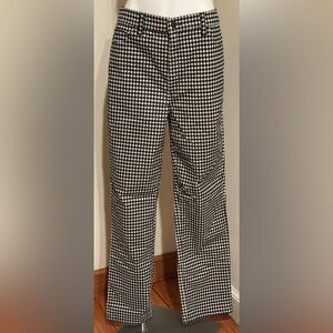 TALBOTS White & Black Checkered High Waist Straight Leg  Casual Pants Sz 12